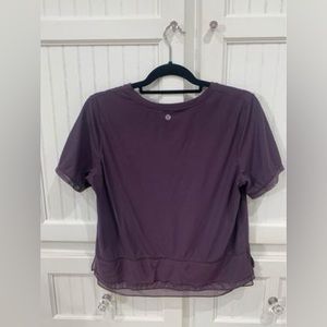 Purple short sleeve lululemon activewear top